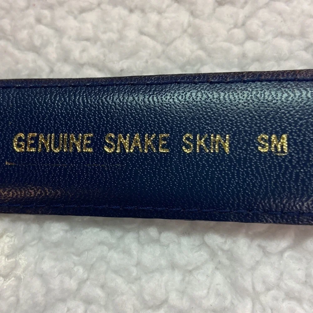 Genuine Snake Skin Navy Blue Belt S/M